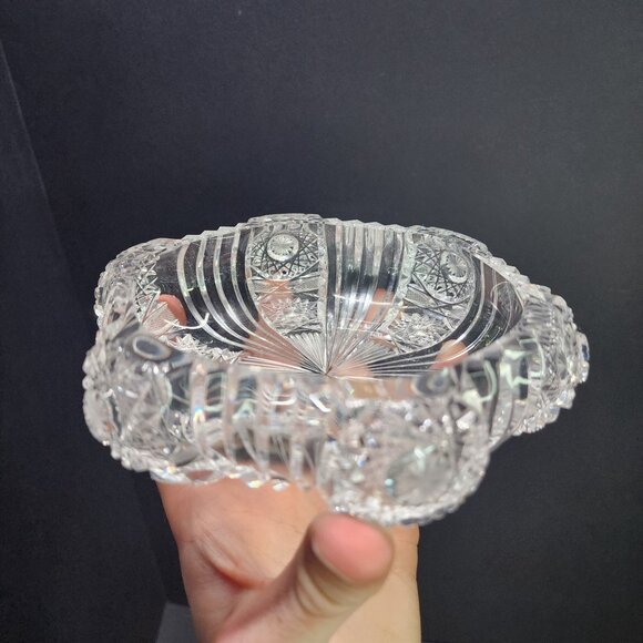 Vintage American Brilliant Crystal Clear Cut Glass Relish Trinket Dish - Picture 2 of 8